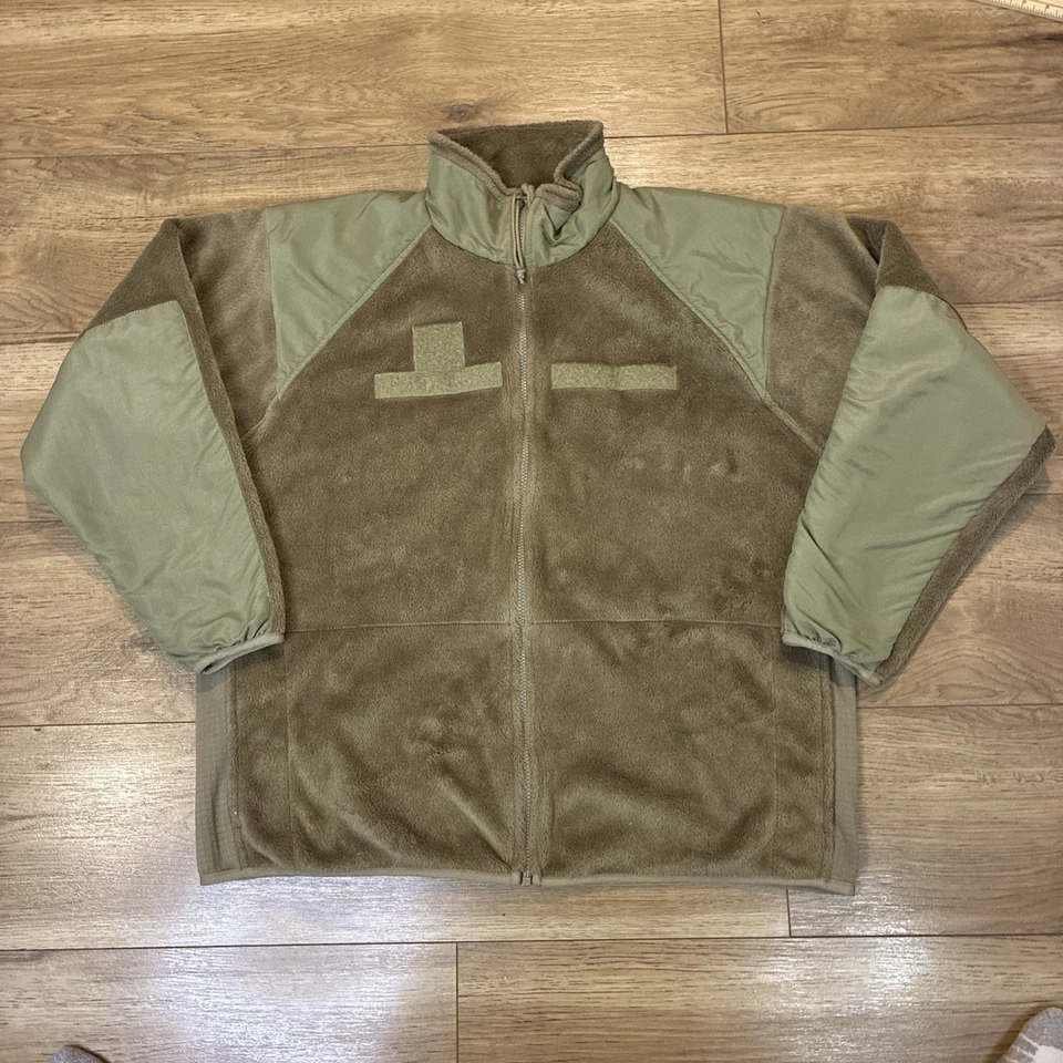 Jaqueta de lã masculina L exército militar dos EUA geração III clima frio marrom coiote - Imagem 1 de 4