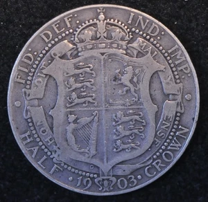 Halfcrown 1903 Edward VII S3980 Rare  (T36) - Picture 1 of 2