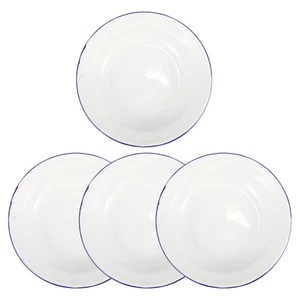  4 Stück Emaille-Teller, unzerbrechliches Emaillegeschirr, Abendessen, - Bild 1 von 12