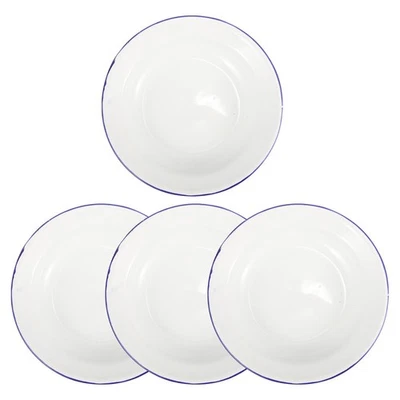  4 Stück Emaille-Teller, unzerbrechliches Emaillegeschirr, Abendessen, - Bild 1 von 4