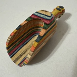 Norpro Rainbow Wood Stripes Small Kitchen Scoop - Picture 1 of 11