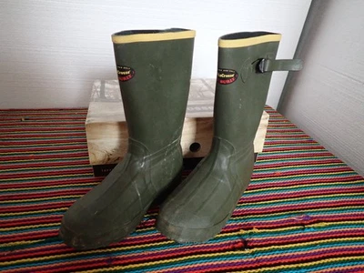 LaCrosse Youth Sz 4 Lil’ Burly 9” Steel Shank OD Green Hunter Rubber Rain Boots - Image 1 of 4