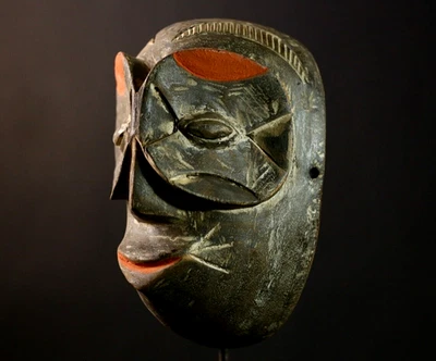 Masque Africain Bwoom Cuba Vintage Geometric Eyes Tribal Congo Art Decor-G3956 - Photo 1/4