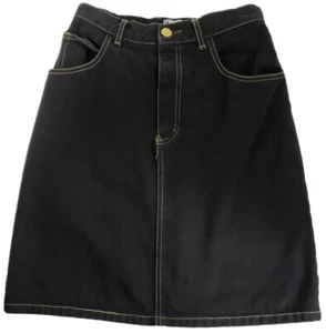 NWOT Vintage Guess Georges Marciano Black Denim Mini Skirt 1986 Women’s Size 27 - Picture 1 of 6