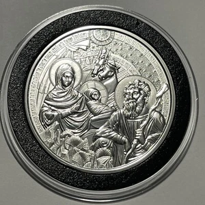 Glory To God Nativity of Christ Baby Jesus Coin 1 Troy Oz .999 Fine Silver Round - Picture 1 of 14