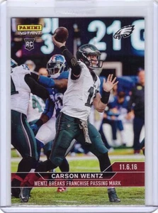 2016 Panini Instant NFL Football #182 Carson Wentz Rookie Card - Only 83 made! - Picture 1 of 2