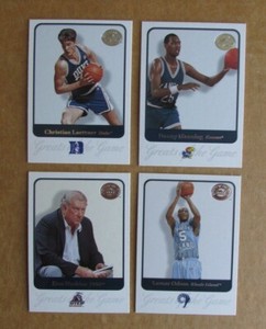 2001 2002 FLEER GREATS OF THE GAME COLLEGE BASKETBALL SINGLES COMPLETE YOUR SET