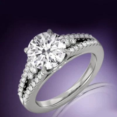 Diamond Womens Wedding Ring 2.50 Carat IGI Lab Created Round 14K White Gold - Image 1 of 4