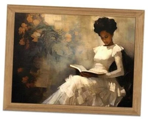 Framed African American Wall Art - 3D Wood Framed 12x16 in Black Female - Picture 1 of 7