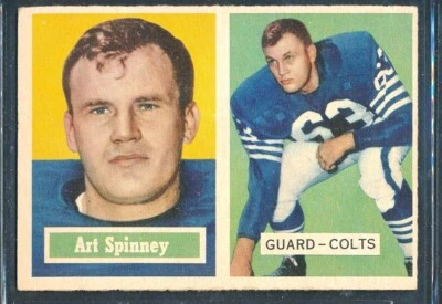 1957 Topps Football #17 ART SPINNEY Baltimore Colts ~ EX to EX+ - Image 1 of 2