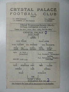 CRYSTAL PALACE v NORTHAMPTON | 1964/1965 | RESERVES | 21 NOV 1964 | UK FREEPOST - Picture 1 of 3