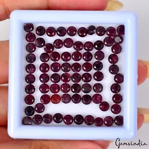 76 Stck. Natürlicher Rhodolith Granat Je 4 mm Rundschliff Lose Edelsteine für Schmuck ~ 30 Kt - Bild 1 von 8