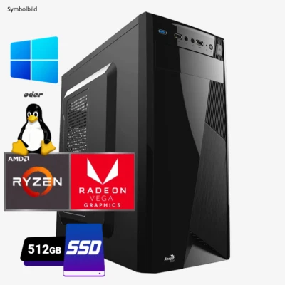 AeroCool Desktop-PC für Multimedia & eSports (AMD 6-Kerne CPU Ryzen 5 5500GT) - Bild 1 von 3