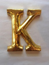 Letter K Gold Wooden Alphabet Initials Ethical 12CM High Gift Wedding Occasions