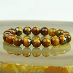 Armband Tigerauge Edelstein Heilstein Größe (10 mm) Perlen Edel Damenschmuck - Bild 1 von 2