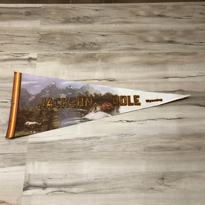 Vintage JACKSON HOLE, Wyoming Souvenir Pennant Flag - Picture 1 of 2