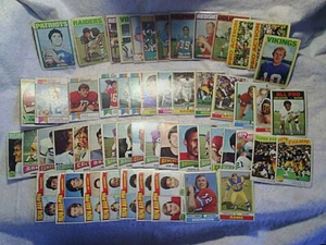 54 1972-1975 TOPPS FOOTBALL CARD LOT,Staubach,Plunkett,Upshaw,Tarkenton,Riggins - Picture 1 of 6