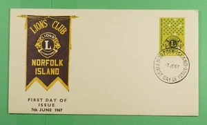 DR WHO 1967 NORFOLK ISLAND FDC LIONS INTERNATIONAL CACHET j14785 - Picture 1 of 2