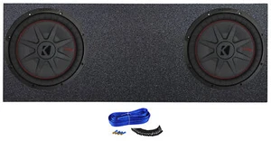 2) 12" Kicker Subwoofers+Sub Box Enclosure Fits 2022-2023 Toyota Tundra Crew Max - Picture 1 of 12