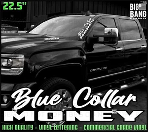 Blue Collar Vinyl Side Banner Sticker Decal Window Truck Car Window Trades Union - Picture 1 of 4
