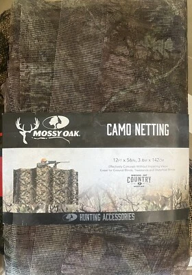 Mossy Oak Camo Netting Ground Blind Hunting Cover Break Up Country 12’ x 56” - Image 1 of 2