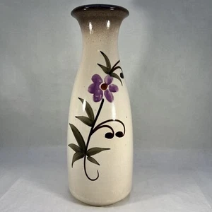 Jarrón vintage de Alemania Occidental Scheurich Keramik 293-30 flor crema y marrón. #R6 - Imagen 1 de 6