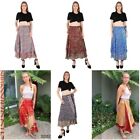 Vintage Silk Long Sari Recycled Magic Wrap Around Skirts Wholesale Lot,