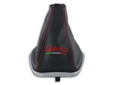 PARA ALFA ROMEO GIULIETTA CAMBIO DE MARCHAS BOTA POLAINA CUERO BORDADO BANDERA ROJA Foto 1 de 4