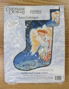 CANDAMAR DESIGNS STARLIGHT ANGEL STOCKING 51214 NEEDLEWORK KIT OPEN PACKAGE - Picture 1 of 4
