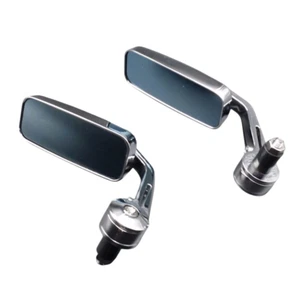 Chrome 7/8" Rectangle END BAR MIRROR For Ninja EX ZX YZF R1 R6 R6S CBR F4i GSXR - Picture 1 of 4
