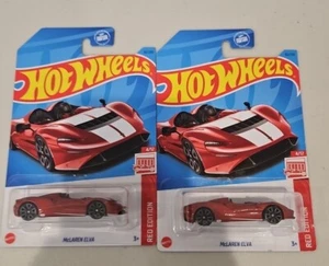 Lot Of 2 Hot Wheels Red Edition McLaren Elva. R - Picture 1 of 3