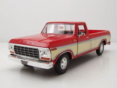 Ford F-150 Personalizzato Pick Up 1979 Rosso Bianco Modellino 1:24 MotorMax - Immagine 1 di 4
