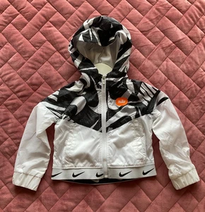 Nike Niñas Blanco y Negro Cremallera Chaqueta Sudadera con Capucha con Percha de Madera - Talla 1-2 años - Imagen 1 de 3