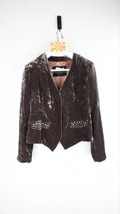 Odd Molly short studded velvet jacket in mocha size 3/UK12 - Picture 1 of 14