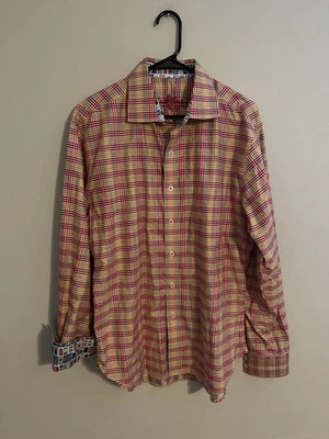 Robert Graham Multicolor Plaid Flip Cuff L/S Button Up Dress Shirt - Men's Large - Image 1 of 4