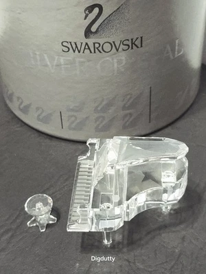 Swarvoski Silver Crystal Grand Piano & Stool in original Box, no COA - Image 1 of 4