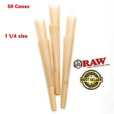 Authentic Raw Classic 1 1/4 Cones Natural Filter tips pre rolled 50 CONE Authori