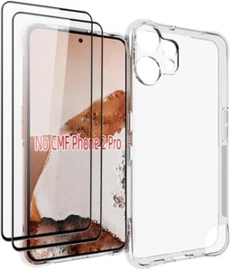 For Nothing CMF Phone 2 Pro,Soft TPU Case + 2pcs Tempered Glass Screen Protector - Picture 1 of 9