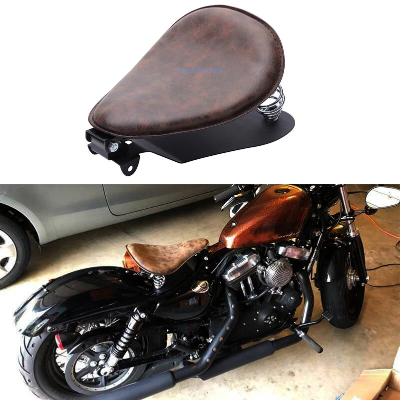 Assento solo para motocicleta Harley Cross Bones FLSTSB suporte base mola marrom - Imagem 1 de 4