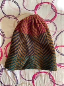Missoni Sport Beanie-Mütze Zickzack Wollmischung mehrfarbig geometrisches Streifenmuster - Bild 1 von 5