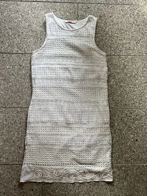 Desigual Damen Kleid Dress Gr.  36 Weiss  Ärmellos Spitze - Bild 1 von 4