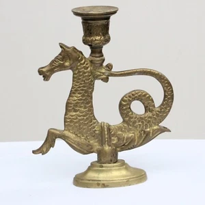 Antikes Seepferd Kerzenleuchter um 1890er Antique Sea horse candlestick rare - Bild 1 von 4