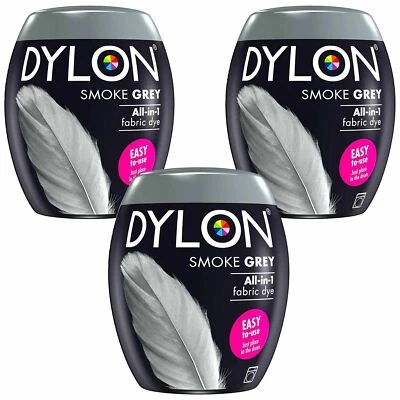 Dylon Washing Machine Fabric Dye Pod, Smoke Grey, 3 Packs of 350g - Image 1 of 4
