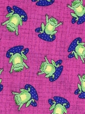 Almohadillas Signature Classics Oakhurst tela rosa verde ranas azul púrpura lirio 3 yardas Foto 1 de 4