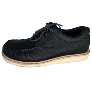 SAS San Antonio Shoemaker walkaround Lace shoe leather Made USA Black size 9.5W - Picture 1 of 16