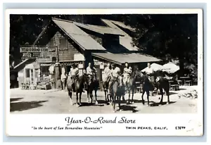 Foto real postal RPPC F190 Twin Peaks San Bernardino tienda todo el año - Imagen 1 de 2