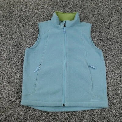 LL Bean Vest Girls M Blue Fleece Sleeveless Sweater Zip Outdoors Hike Mid Layer - Image 1 of 4