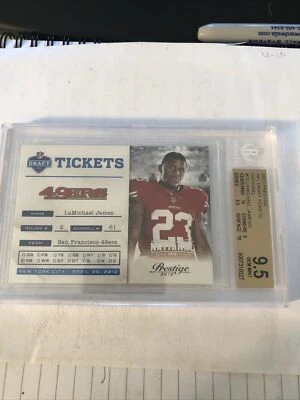 2012 Playoff Prestige NFL Draft Tickets LaMichael James Rookie 2/5 Beckett 9.5 - Image 1 of 3