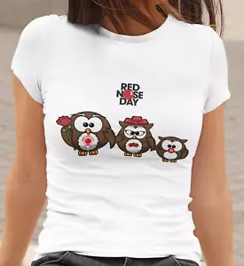 T-Shirt Red Nose Day Mama Papa Sohn Tochter Happy Smile besonderer Tag Geburtstagsgeschenk - Bild 1 von 4