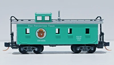 Smokey Bear. N Scale. 34' Wood Caboose. Rd. # X51898. Micro Trains Line. New. - Image 1 of 3
